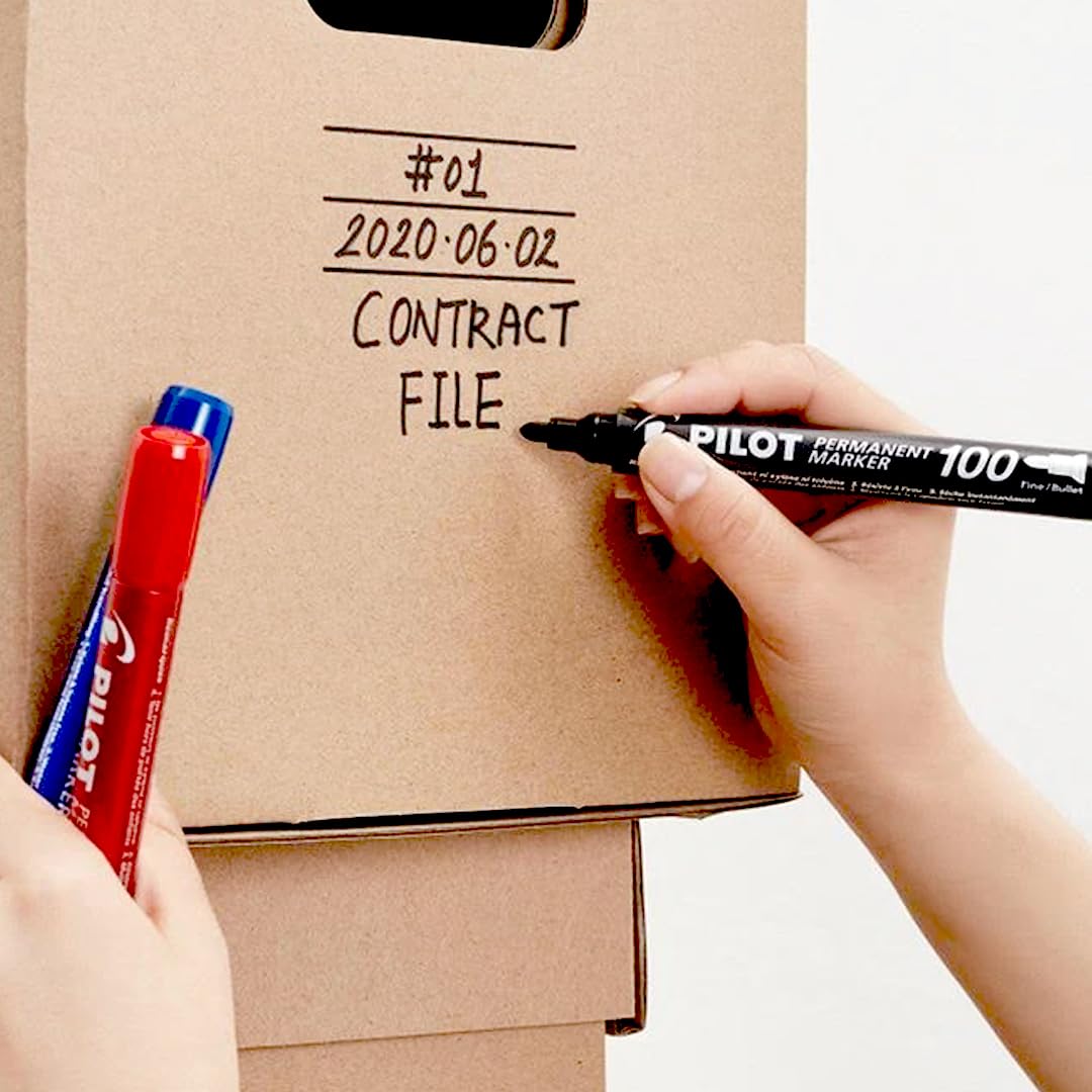 Pilot Permanent Marker Fine Bullet Tip Black | Red - Μαρκαδόρος Ανεξίτηλος Λεπτός