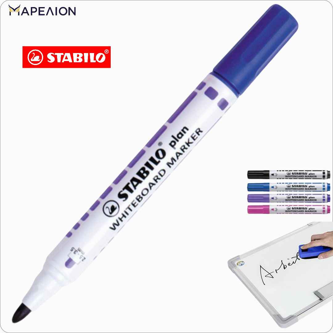 STABILO PLAN Whiteboard Marker Bullet tip 2.5-3.5mm , Μαρκαδόρος Ασπροπίνακα ΣΤΡΟΓΓΥΛΗ ΜΥΤΗ