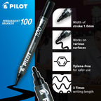 Pilot Permanent Marker Fine Bullet Tip Black | Red - Μαρκαδόρος Ανεξίτηλος Λεπτός