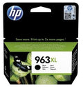 HP 963XL ink cartridge packaging with HP logo and product details.