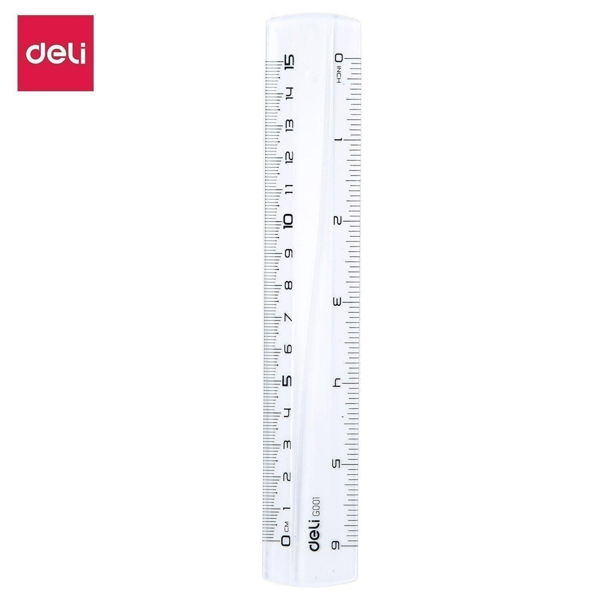 DELI Transparent Plastic Ruler 15cm - Διάφανος Πλαστικός Χάρακας