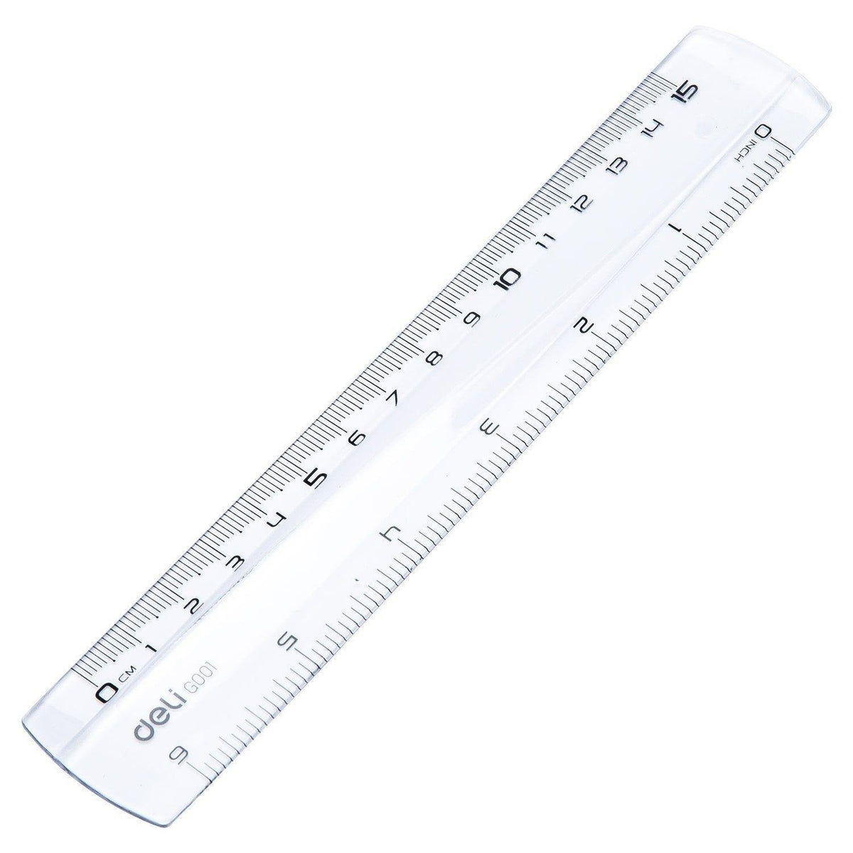 DELI Transparent Plastic Ruler 15cm - Διάφανος Πλαστικός Χάρακας