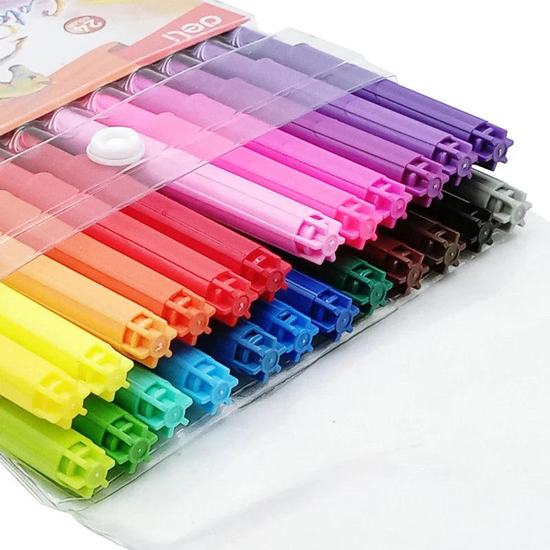 Fine tip Markers Wallet 24 pcs - Μαρκαδόροι με βάση το νερό 24 χρωμάτων - Deli C10023