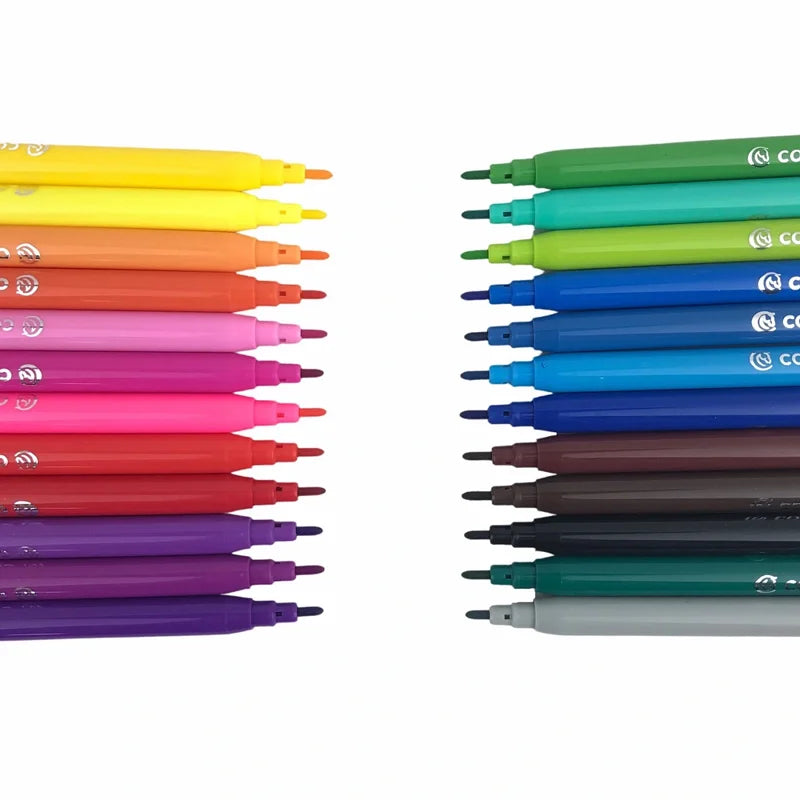 Fine tip Markers Wallet 24 pcs - Μαρκαδόροι με βάση το νερό 24 χρωμάτων - Deli C10023