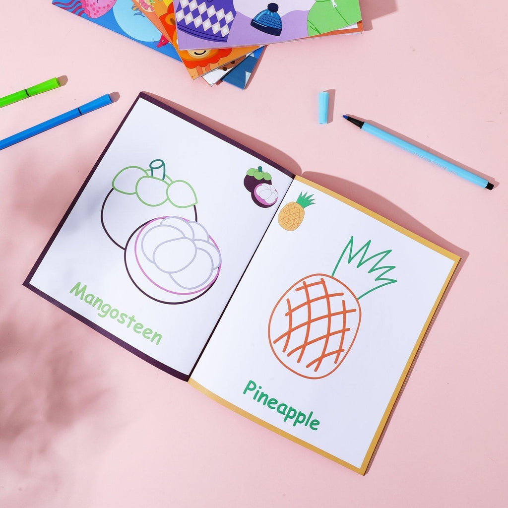 Deli pink Colouring Book 250x176mm 12 Sheets DL-EN047 - Μπλοκ Ζωγραφικής 12 Φύλλων με Σχέδια