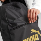 PUMA Phase Backpack 22L, Black and Gold - Σακίδιο Πλάτης Μαύρο με Χρυσό