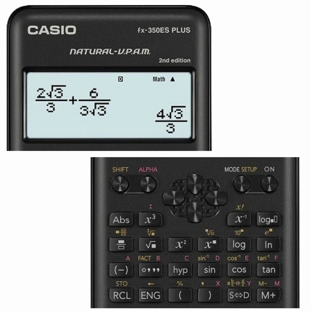 Casio FX-350ES Plus SCIENTIFIC CALCULATOR, Αριθμομηχανή Casio Επιστημονική FX-350ES Plus 2nd edition, ΥΠΟΛΟΓΙΣΤΙΚΗ ΜΗΧΑΝΗ ΓΙΑ ΕΞΕΤΑΣΕΙΣ ΓΥΜΝΑΣΙΟ ΛΥΚΕΙΟ