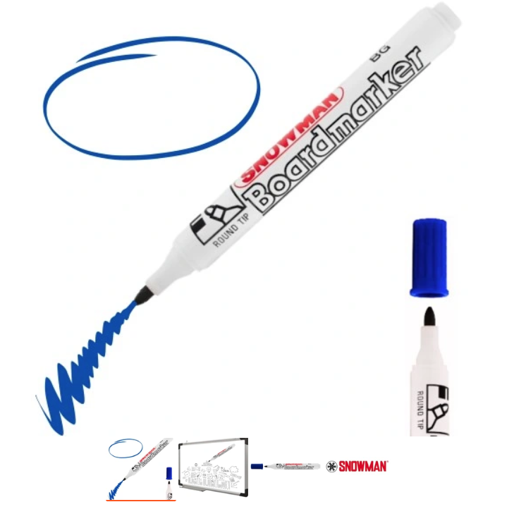 SNOWMAN Whiteboard Marker Bullet tip 1-3mm , Μαρκαδόρος Ασπροπίνακα ΣΤΡΟΓΓΥΛΗ ΜΥΤΗ