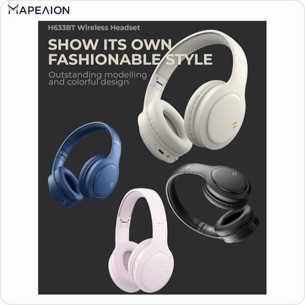 Havit H633BT Wireless Bluetooth Headphones BLACK | Over-Ear Design, Deep Bass, 20H Playtime, Foldable & Lightweight, Bluetooth 5.3, Built-in Microphone Headsets, for TV, iPhone, Gym, Running ΑΣΥΡΜΑΤΑ ΑΚΟΥΣΤΙΚΑ