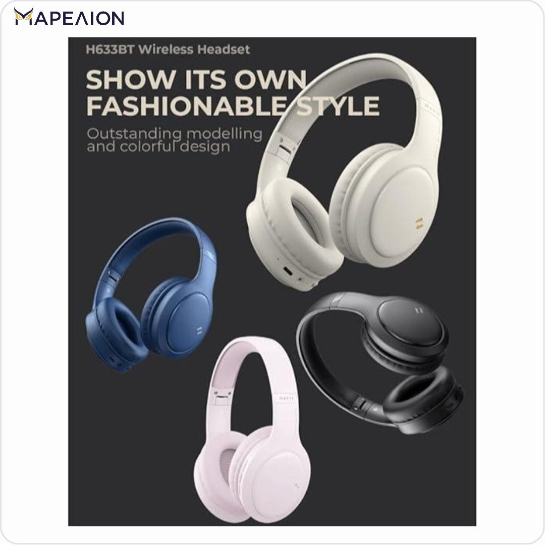 Havit H633BT Wireless Bluetooth Headphones BLACK | Over-Ear Design, Deep Bass, 20H Playtime, Foldable & Lightweight, Bluetooth 5.3, Built-in Microphone Headsets, for TV, iPhone, Gym, Running ΑΣΥΡΜΑΤΑ ΑΚΟΥΣΤΙΚΑ
