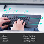Logitech Keyboard Wireless Touch K400 US Black (920-007145) - Ασύρματο πληκτρολόγιο με touchpad