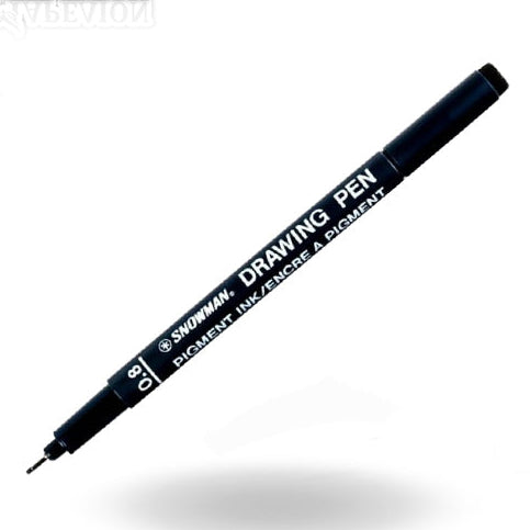Drawing pen with visible brand name on a white background