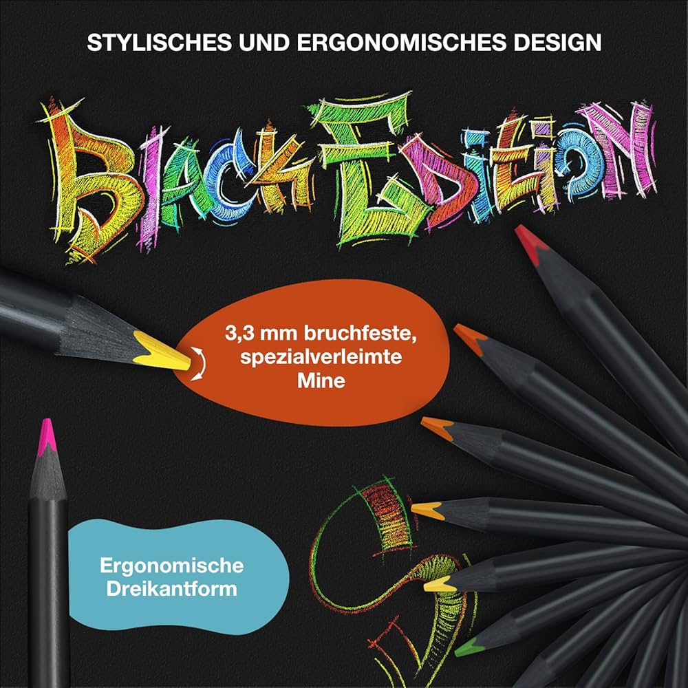 Faber-Castell Black Edition Colored Pencils 12Pcs Metal Tin - Ξυλομπογιές Μεταλλικό Κουτί