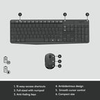 Logitech Cordless Combo, Keyboard + Mouse set,  MK235 Greek (920-007915) - Ασύρματο Πληκτρολόγιο και Ποντίκι Ελληνικά