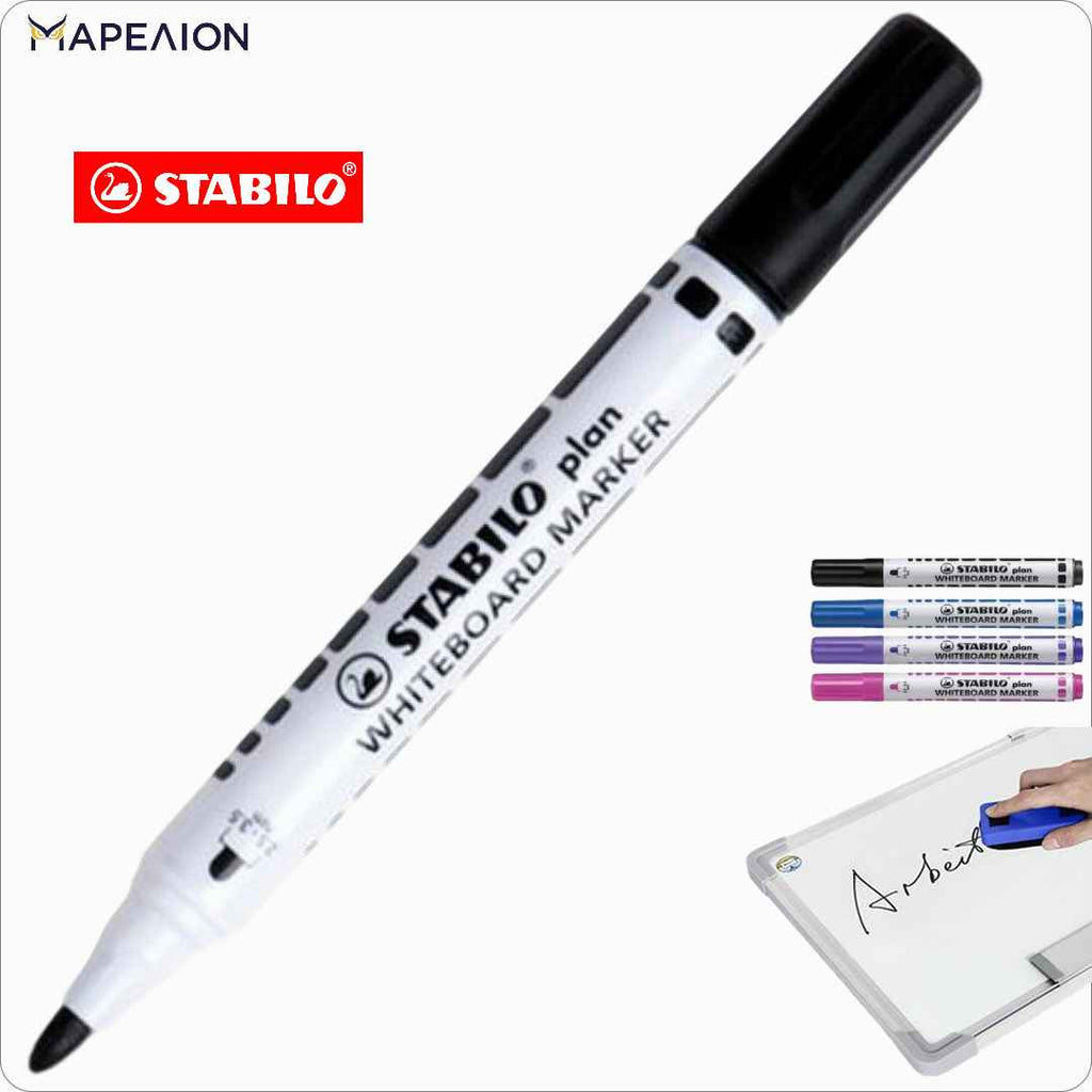 STABILO PLAN Whiteboard Marker Bullet tip 2.5-3.5mm , Μαρκαδόρος Ασπροπίνακα ΣΤΡΟΓΓΥΛΗ ΜΥΤΗ