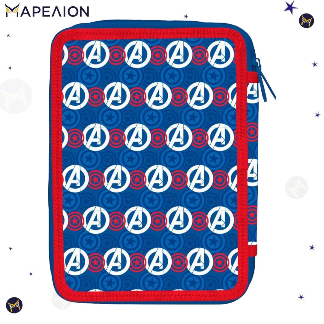 Κασετίνα Captain America Γεμάτη 2 Φερμουάρ Must Pencil Case 2 Zip Κασετίνα Διπλή Γεμάτη