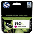 HP 963XL ink cartridge packaging with HP logo and product details.