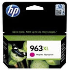 HP 963XL ink cartridge packaging with HP logo and product details.