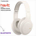 Havit H633BT Wireless Bluetooth Headphones BEIGE | Over-Ear Design, Deep Bass, 20H Playtime, Foldable & Lightweight, Bluetooth 5.3, Built-in Microphone Headsets, for TV, iPhone, Gym, Running ΑΣΥΡΜΑΤΑ ΑΚΟΥΣΤΙΚΑ