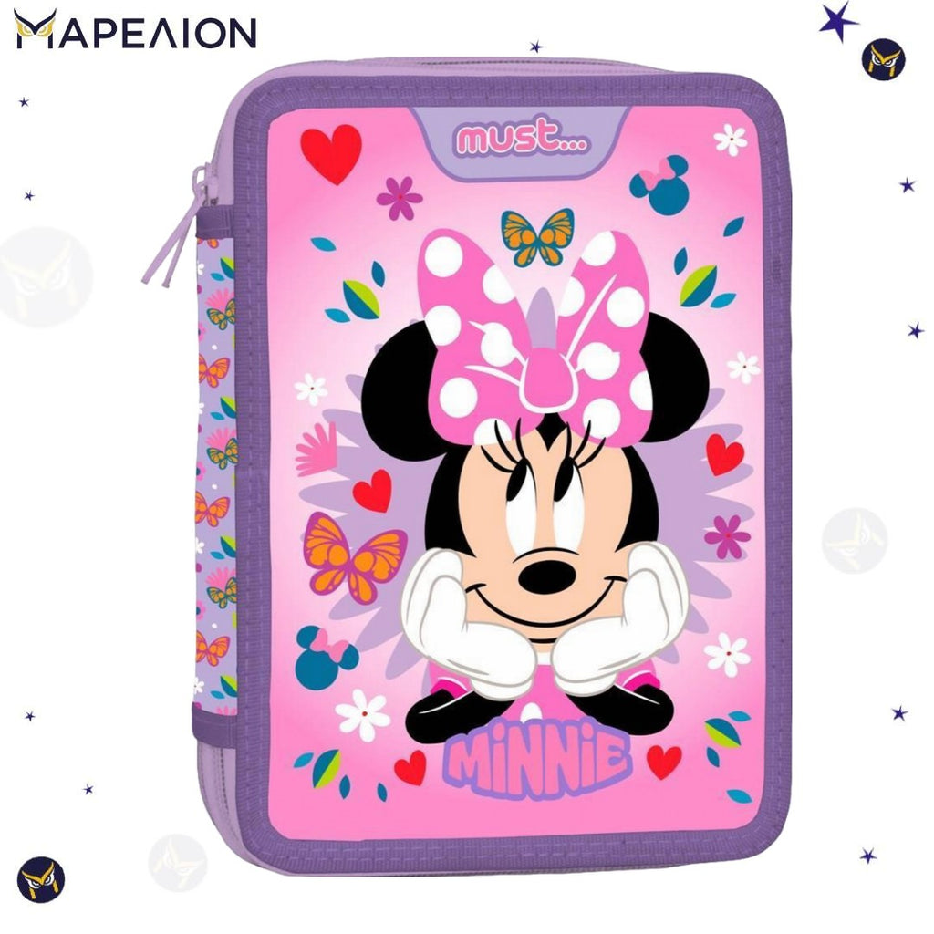 Minnie Full Pencil Case 2 Zips Must Pencil Case Double Full