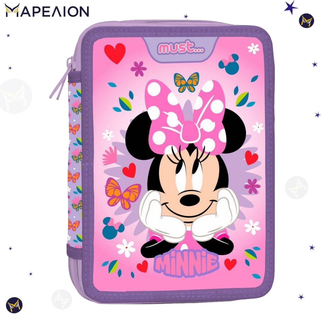 Κασετίνα Minnie Γεμάτη 2 Φερμουάρ Must Pencil Case 2 Zip Κασετίνα Διπλή Γεμάτη