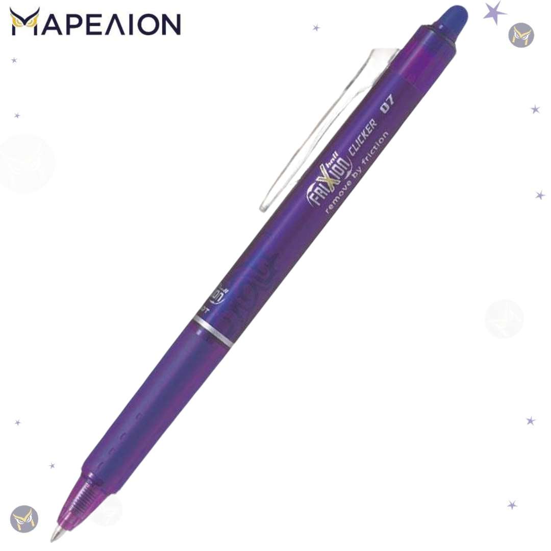 Pilot FriXion Clicker Erasable Gel Pen 0.7mm Assorted Colors - Refillable - Στυλό Gel που Σβήνει σε 7 Χρώματα