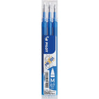Pilot FriXion Ball pen refills in a clear plastic packaging on a white background