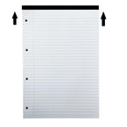 White paper with black lines and holes on a white background