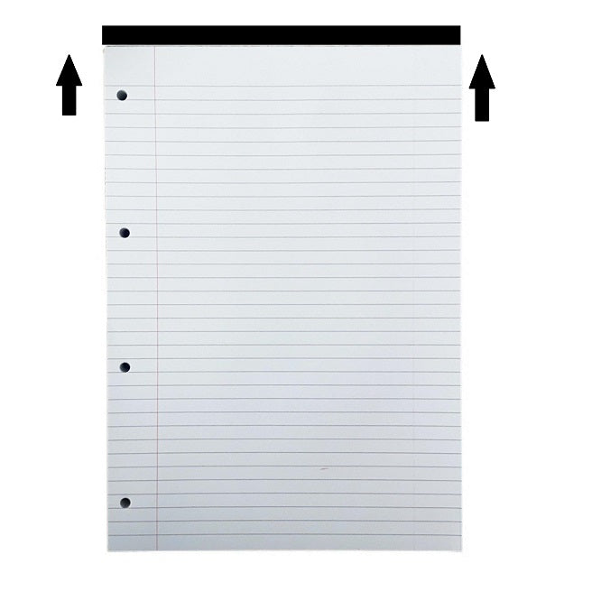 White paper with black lines and holes on a white background