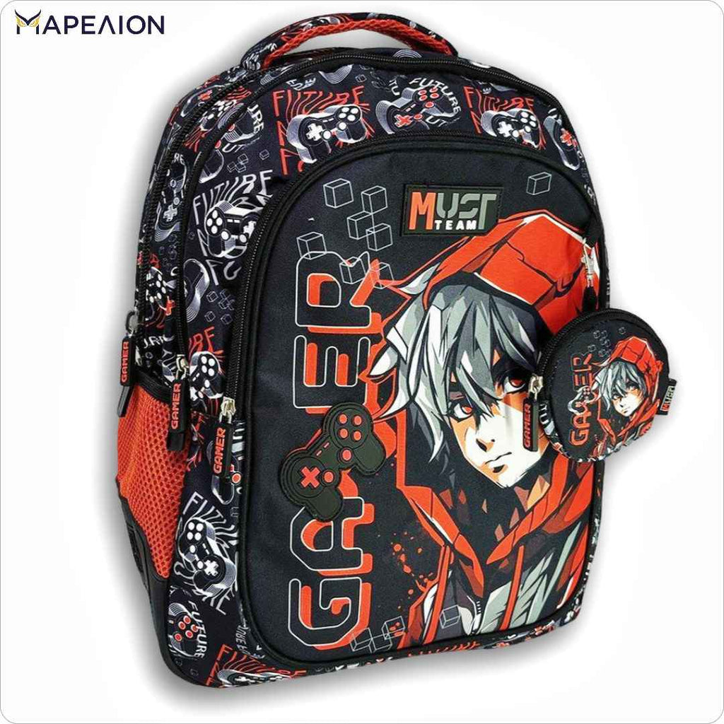 Primary School Backpack Must Team Gamer 3 Compartments SCHOOL BACKPACK