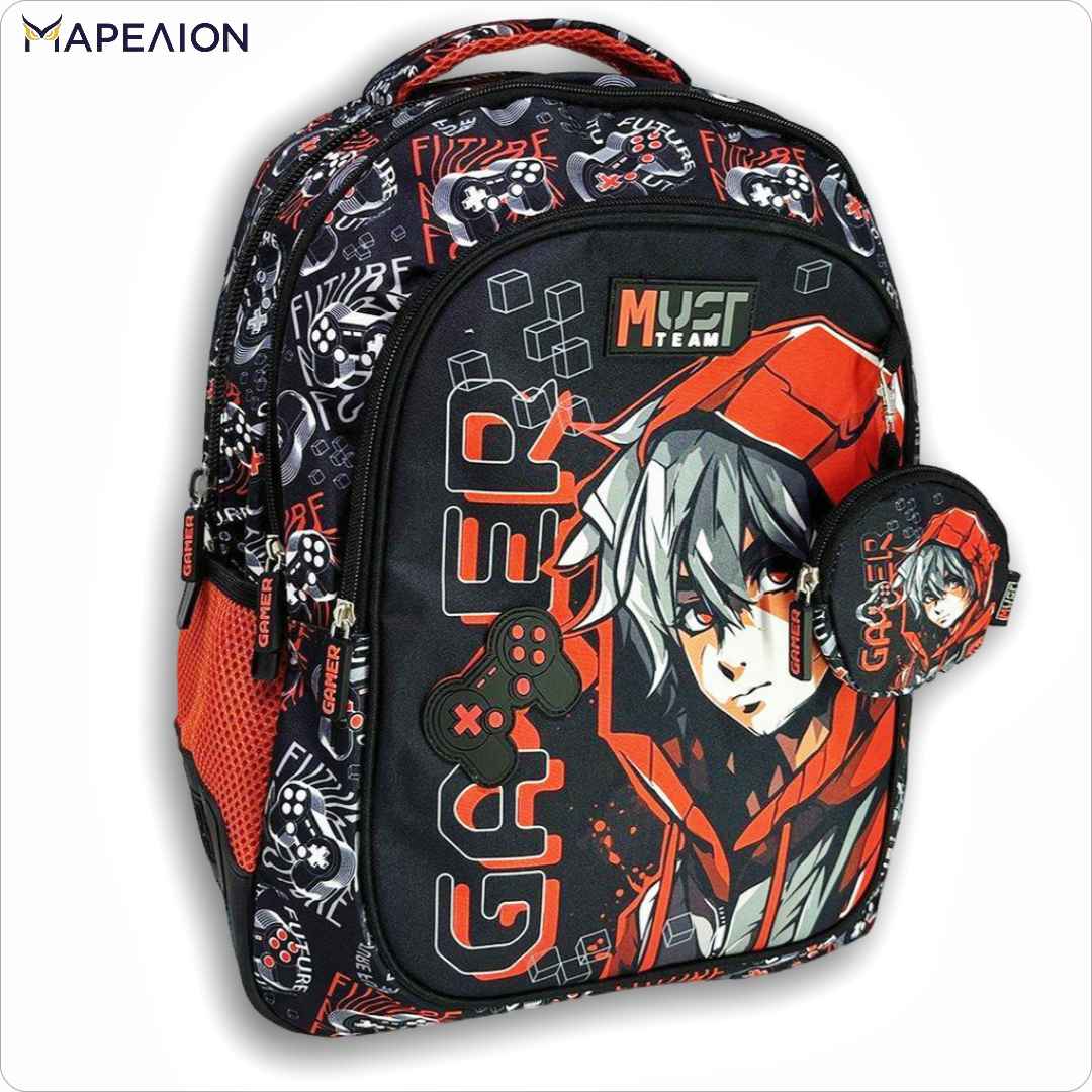 Σχολική Τσάντα Πλάτης Δημοτικού Must Team Gamer 3 Θήκες SCHOOL BACKPACK
