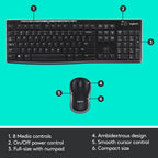 Logitech Wireless Keyboard + Mouse set Combo MK270 UK (920-004523) - Ασύρματο Πληκτρολόγιο και Ποντίκι
