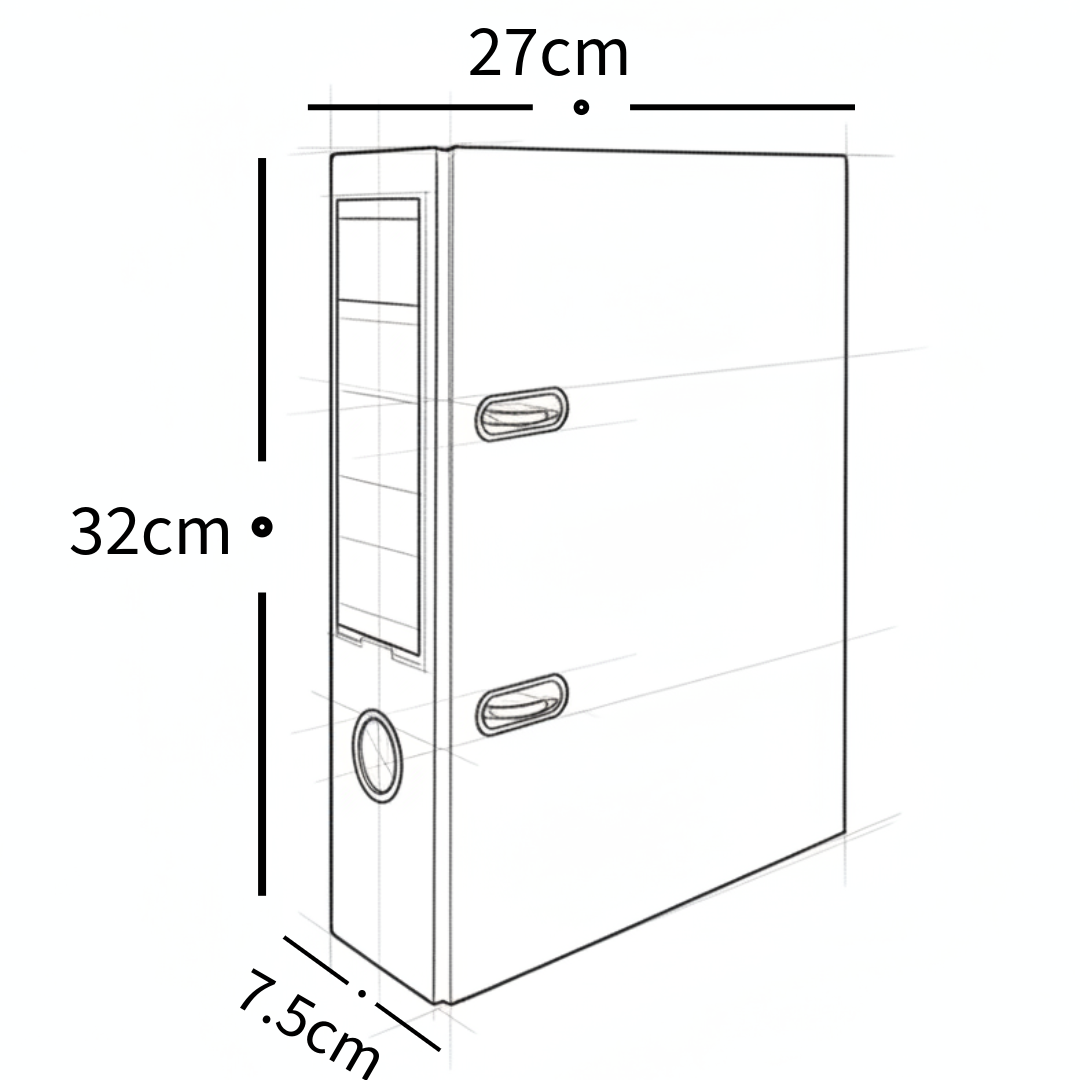 RENO Lever Arch File, Size A4 or FOOLSCAP - BOX FILE - Φαρδύ | Στενό, marble Black