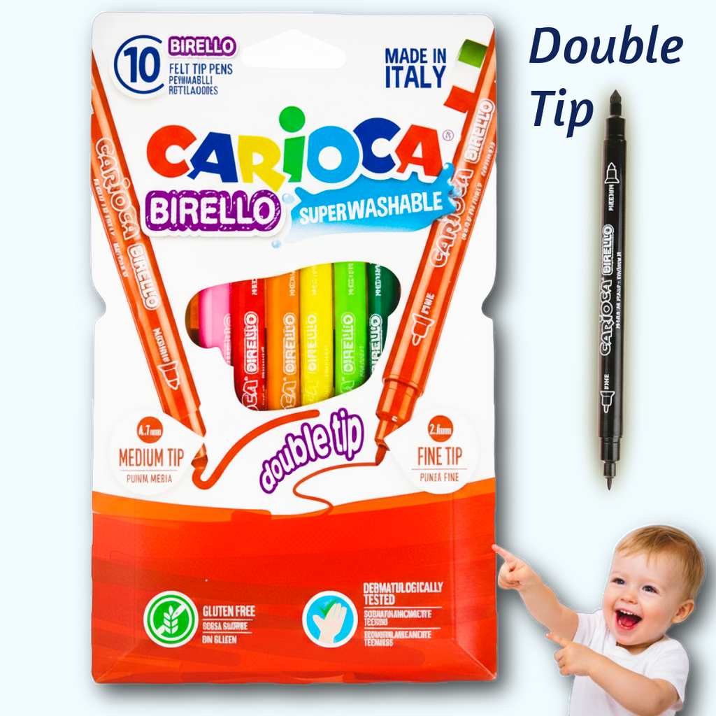 Carioca Birello Double Point Fibre Pen Box of 10 - Παιδικοί Μαρκαδόροι Ζωγραφικής