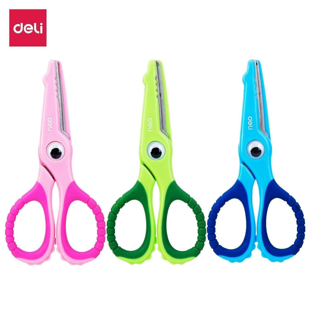 Deli School Scissor 13.5cm With Grip, 3 colors Pink | Blue |Green - Σχολικό Ψαλίδι