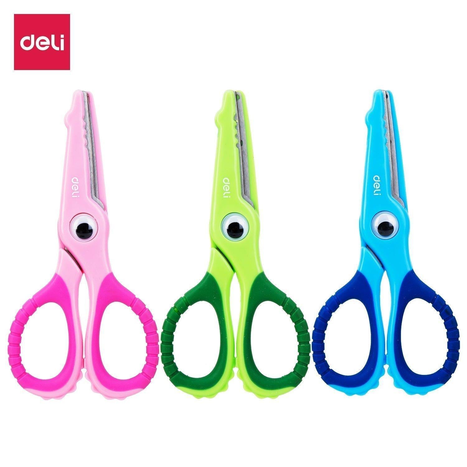 Deli School Scissor 13.5cm With Grip, 3 colors Pink | Blue |Green - Σχολικό Ψαλίδι