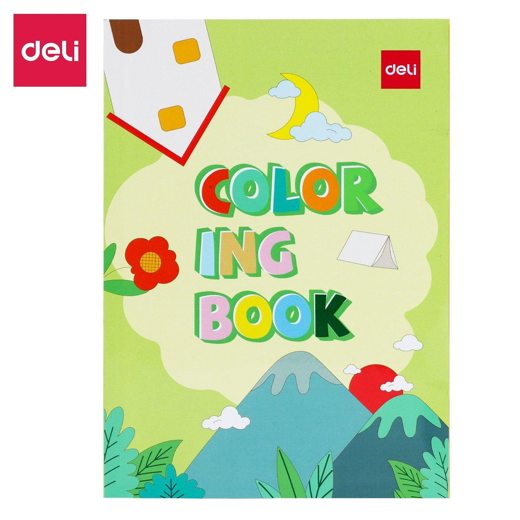 Deli green Colouring Book 250x176mm 12 Sheets DL-EN049 - Μπλοκ Ζωγραφικής 12 Φύλλων με Σχέδια