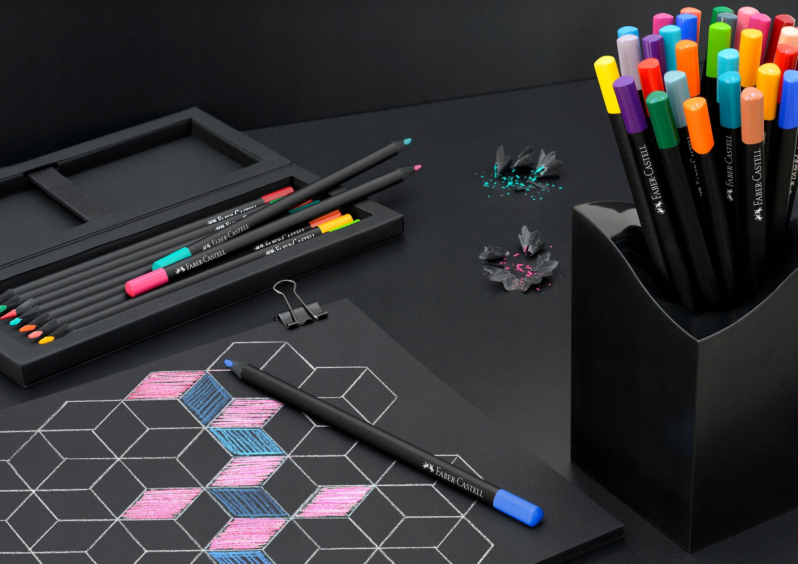 Faber-Castell Black Edition Colored Pencils 24Pcs - Ξυλομπογιές Μαύρο Κουτί 24 Τεμάχια