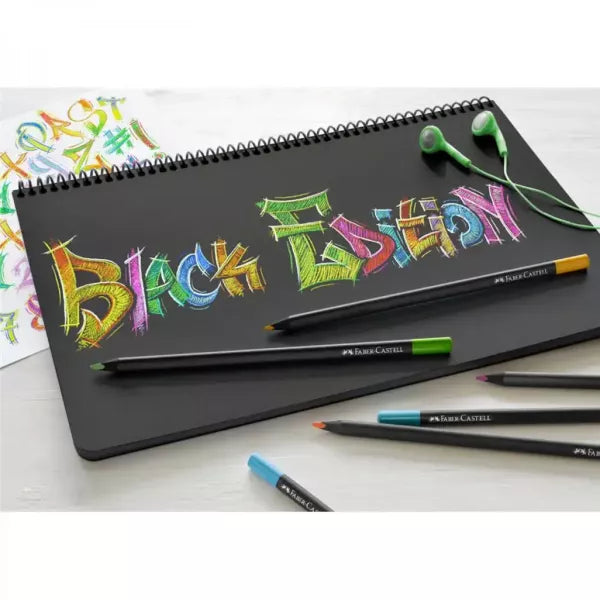 Faber-Castell Black Edition Colored Pencils 12Pcs Metal Tin - Ξυλομπογιές Μεταλλικό Κουτί