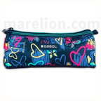 Gabol Pencil Case Butterfly Hearts with 3 Zip - Κασετίνα με 3 Θήκες 