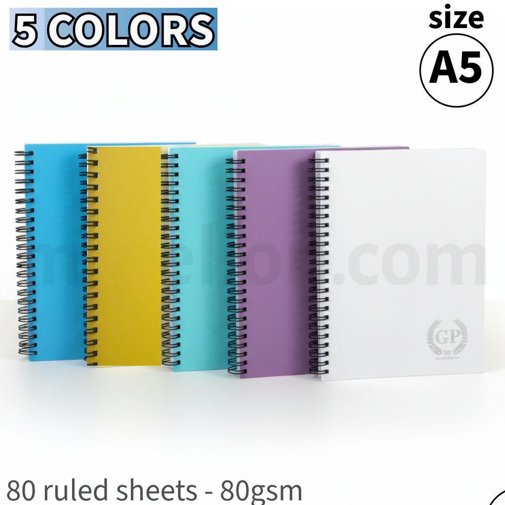 Golden Prime A5 Spiral PP Wire Notebook 80 Sheets - Τετράδιο Σπιράλ Α5