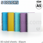 Golden Prime A5 Spiral PP Wire Notebook 80 Sheets - Τετράδιο Σπιράλ Α5