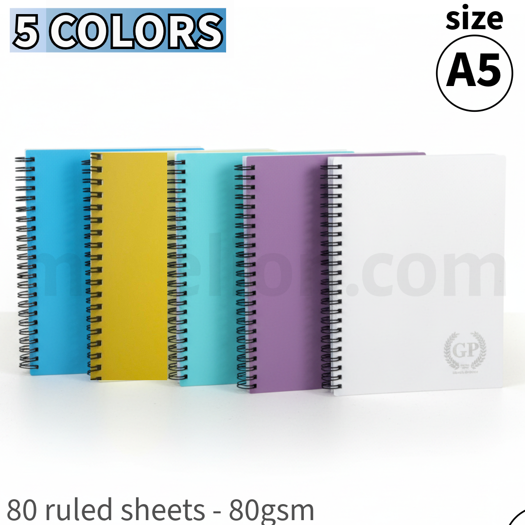 Golden Prime A5 Spiral PP Wire Notebook 80 Sheets - Τετράδιο Σπιράλ Α5