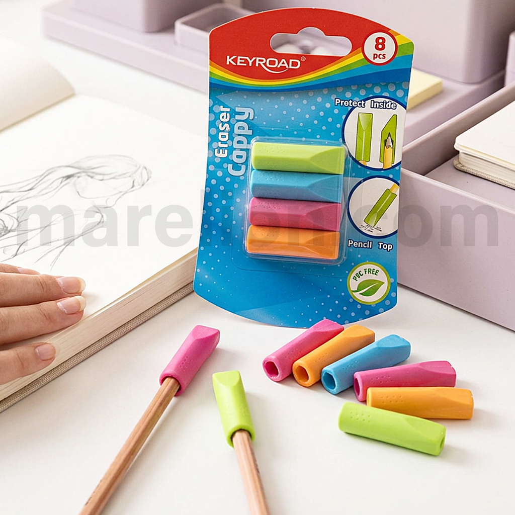 Keyroad Cappy Erasers 8pcs in Blister MAG-KR 970702 - Σβηστήρι μωλυβιού