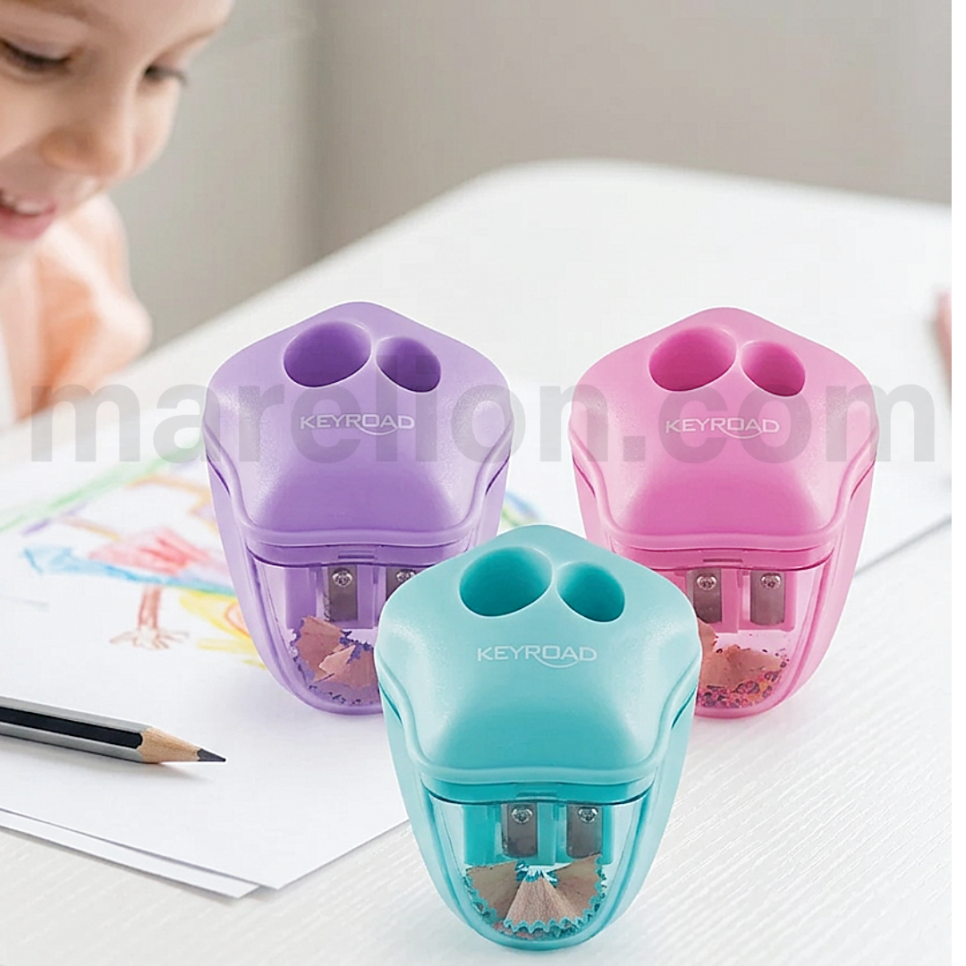 Keyroad Star Pastel Double-Hole Pencil Sharpener 1pc - Διπλή Ξύστρα με βαρελάκι