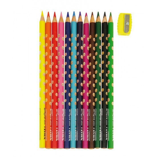 Lyra Groove Slim Coloured Pencils 12pcs - Εργονομικά Χρωματιστά Μολύβια