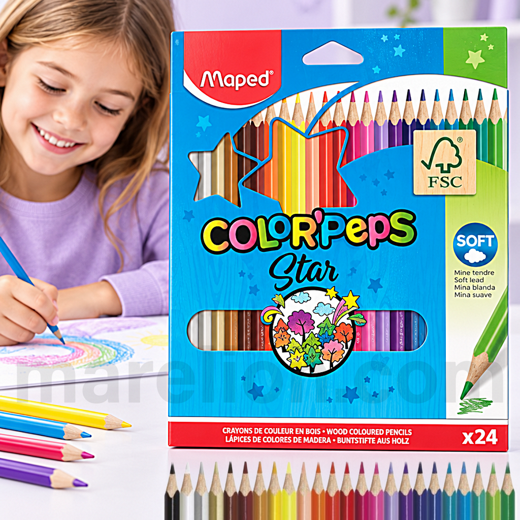 Maped Color Peps Star Ξυλομπογιές 24 Χρωμάτων | Marelion