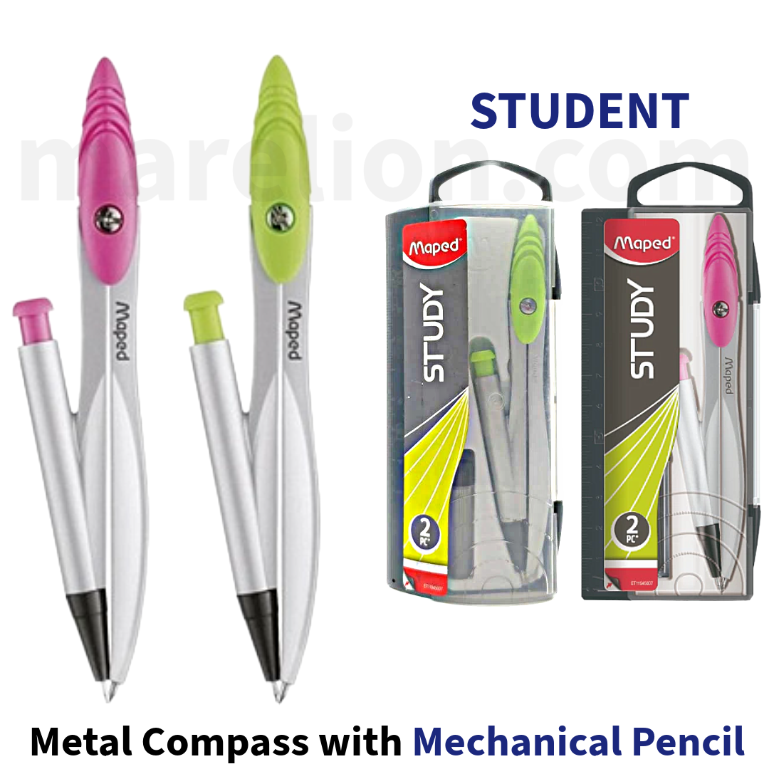 Maped Study Compass with Mechanical Pencil 11.5cm - Διαβήτης με Μηχανικό Μολύβι, Γεωμετρικά