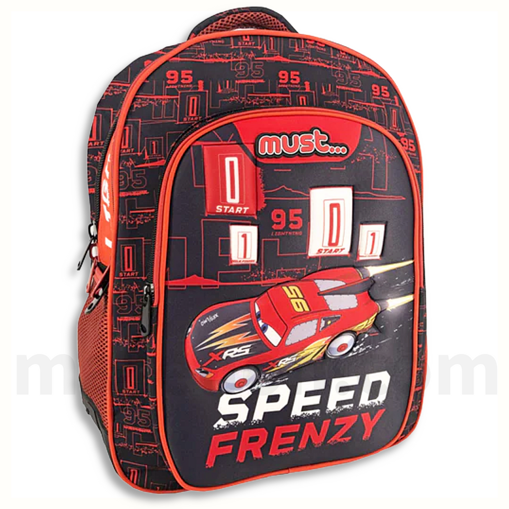 Must Backpack Disney Cars 3 Cases - Σχολική Τσάντα Πλάτης Δημοτικού 3 Θήκες