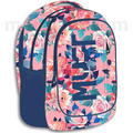 Must Backpack Eternal 3 Compartments, Pink With Flowers - Σχολική Τσάντα Πλάτης Ροζ με Λουλούδια